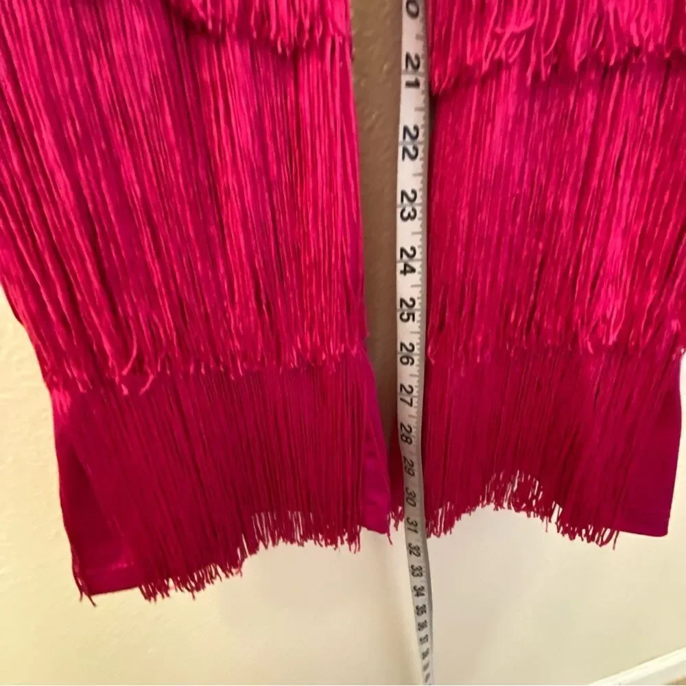 Weissman dance costume 3 piece hot pink Barbie fringe pant skirt top MT10485 LA